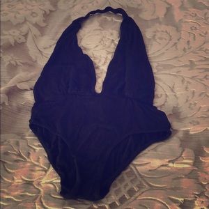 Urban outfitters black halter bodysuit low back m